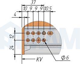Установка направляющих VEKTOR.PRO LS с нижним креплением, полного выдвижения, с плавным закрыванием и 3D-фиксаторами (артикул V.PRO.LS), схема 2